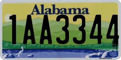 AL license plate 1AA3344