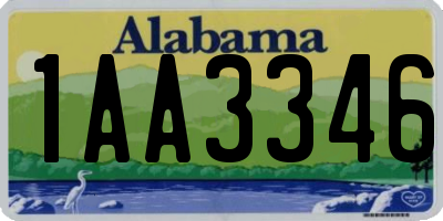 AL license plate 1AA3346