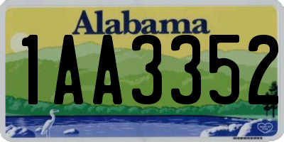 AL license plate 1AA3352