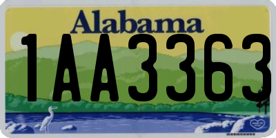 AL license plate 1AA3363