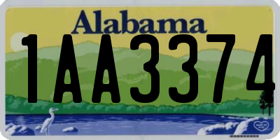 AL license plate 1AA3374