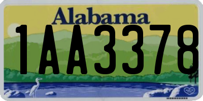 AL license plate 1AA3378