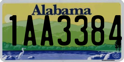 AL license plate 1AA3384