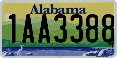 AL license plate 1AA3388