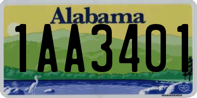 AL license plate 1AA3401