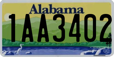 AL license plate 1AA3402