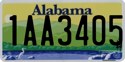 AL license plate 1AA3405