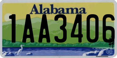 AL license plate 1AA3406