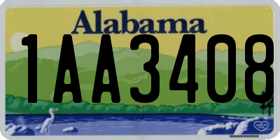 AL license plate 1AA3408