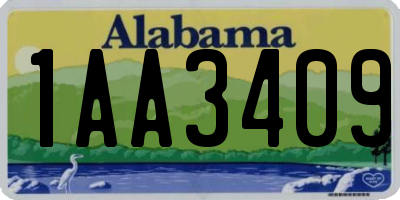 AL license plate 1AA3409