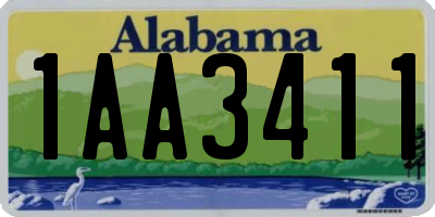 AL license plate 1AA3411