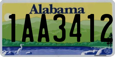 AL license plate 1AA3412