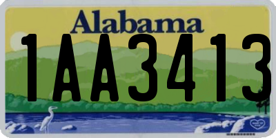 AL license plate 1AA3413