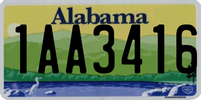 AL license plate 1AA3416