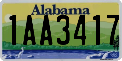 AL license plate 1AA3417