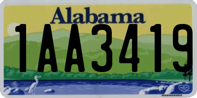 AL license plate 1AA3419