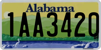 AL license plate 1AA3420