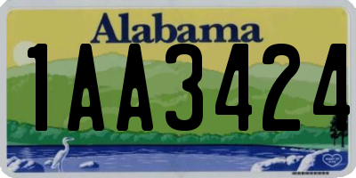 AL license plate 1AA3424