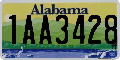 AL license plate 1AA3428