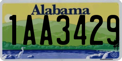 AL license plate 1AA3429