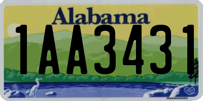 AL license plate 1AA3431