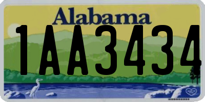 AL license plate 1AA3434