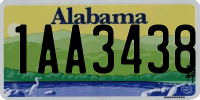 AL license plate 1AA3438