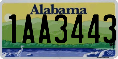 AL license plate 1AA3443