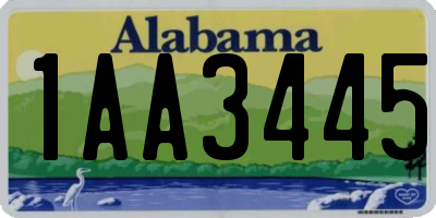 AL license plate 1AA3445