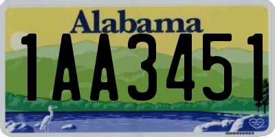 AL license plate 1AA3451