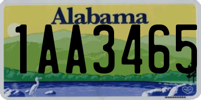 AL license plate 1AA3465