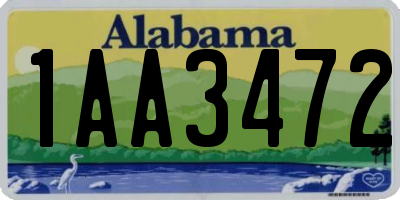 AL license plate 1AA3472