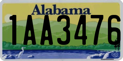 AL license plate 1AA3476