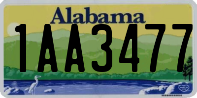 AL license plate 1AA3477