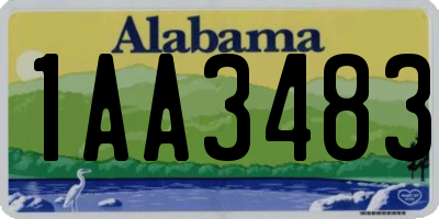 AL license plate 1AA3483