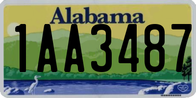 AL license plate 1AA3487