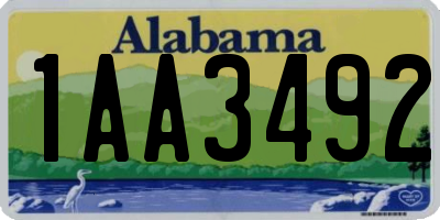 AL license plate 1AA3492