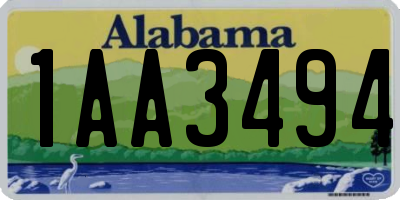 AL license plate 1AA3494