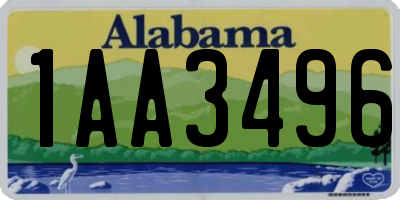 AL license plate 1AA3496