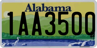 AL license plate 1AA3500