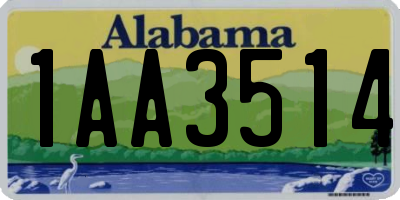 AL license plate 1AA3514