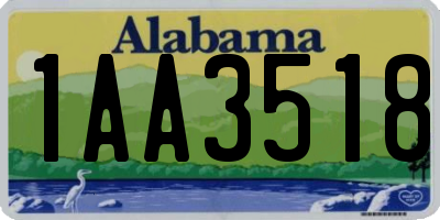 AL license plate 1AA3518