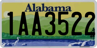 AL license plate 1AA3522