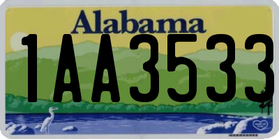 AL license plate 1AA3533