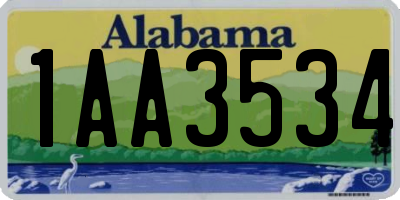 AL license plate 1AA3534