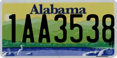 AL license plate 1AA3538