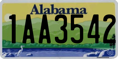 AL license plate 1AA3542