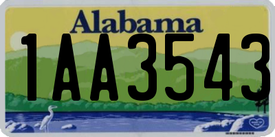 AL license plate 1AA3543