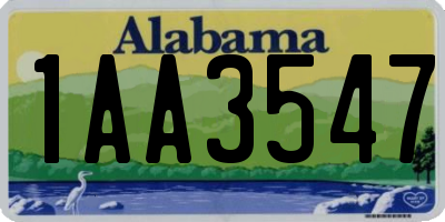 AL license plate 1AA3547