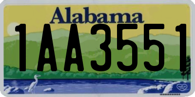 AL license plate 1AA3551